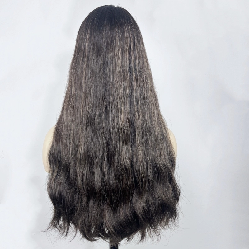 Lace top wig #1B8C virgin cuticle brazilian human hair kosher for women YR0063